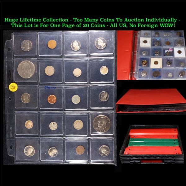 Huge Liifetime Collection - Too Many Coins To Auction Individually - This Lot is For One Page of 20 