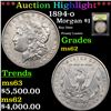 Image 1 : ***Auction Highlight*** 1894-o Morgan Dollar $1 Graded Select Unc By USCG (fc)