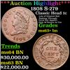 Image 1 : ***Auction Highlight*** 1808 Classic Head Large Cent S-279 1c Graded ms63+ bn By SEGS (fc)