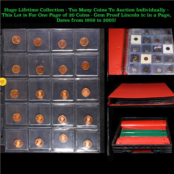 Huge Liifetime Collection - Too Many Coins To Auction Individually - This Lot is For One Page of 20 
