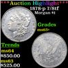 Image 1 : ***Auction Highlight*** 1878-p 7/8tf Morgan Dollar $1 Graded Select+ Unc BY USCG (fc)
