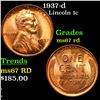 Image 1 : 1937-d Lincoln Cent 1c Grades GEM++ Unc RD