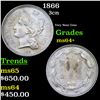 Image 1 : 1866 Three Cent Copper Nickel 3cn Grades Choice+ Unc