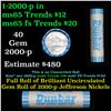 Image 1 : Shotgun Jefferson 5c roll, 2000-p 40 pcs Dunbar Wrapper
