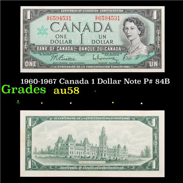 1960-1967 Canada 1 Dollar Note P# 84B Grades Choice AU/BU Slider