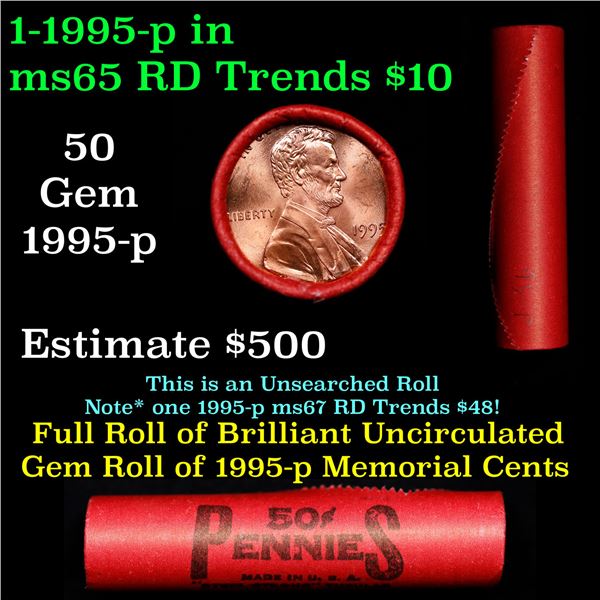 Shotgun Lincoln 1c roll, 1995-p 50 pcs Steel-Strong Wrapper.