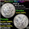 Image 1 : ***Auction Highlight*** 1921-p Morgan Dollar $1 Graded Select Unc DMPL BY USCG (fc)
