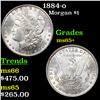 Image 1 : 1884-o Morgan Dollar $1 Grades GEM+ Unc