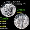 Image 1 : 1945-p Mercury Dime 10c Grades GEM+ Unc