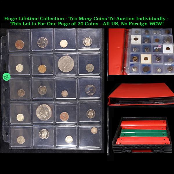 Huge Liifetime Collection - Too Many Coins To Auction Individually - This Lot is For One Page of 20 