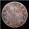 Image 2 : 1837 Poland (Russian Protectorate) 5 Zlotych / 3/4 Rubles Silver C# 133 Grades vf++