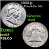 Image 1 : 1952-p Franklin Half Dollar 50c Grades Select Unc