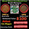 Image 1 : Mixed small cents 1c orig shotgun roll, 1927-p Lincoln Cent, 1903 Indian Cent other end, Nathan's Br