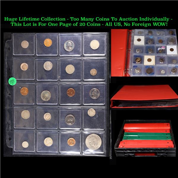 Huge Liifetime Collection - Too Many Coins To Auction Individually - This Lot is For One Page of 20 