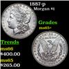 Image 1 : 1887-p Morgan Dollar $1 Grades GEM+ Unc