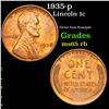 Image 1 : 1935-p Lincoln Cent 1c Grades GEM Unc RB
