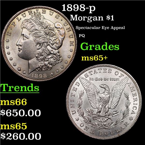 1898-p Morgan Dollar $1 Grades GEM+ Unc