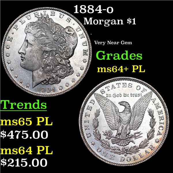 1884-o Morgan Dollar $1 Grades Choice Unc+ PL