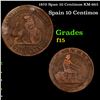 Image 1 : 1870 Span 10 Centimos KM-663 Grades f+