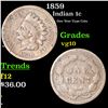 Image 1 : 1859 Indian Cent 1c Grades vg+