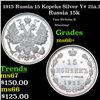 Image 1 : 1915 Russia 15 Kopeks Silver Y# 21a.3 Grades GEM++ Unc