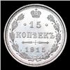 Image 3 : 1915 Russia 15 Kopeks Silver Y# 21a.3 Grades GEM++ Unc