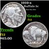 Image 1 : 1919-s Buffalo Nickel 5c Grades f, fine