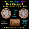 Image 1 : ***Auction Highlight*** Old 50c Roll $10 Halves Solid Barber Half dollar Roll with 1900 & P  Ends (f