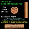 Image 1 : Shotgun Lincoln 1c roll, 1974-d 50 pcs Brandt Wrapper.