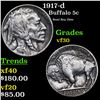Image 1 : 1917-d Buffalo Nickel 5c Grades vf++