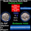 Image 1 : Buffalo Nickel Shotgun Roll in Old Bank Style 'Abbott Coin Counter' Wrapper 1930 & p Mint Ends