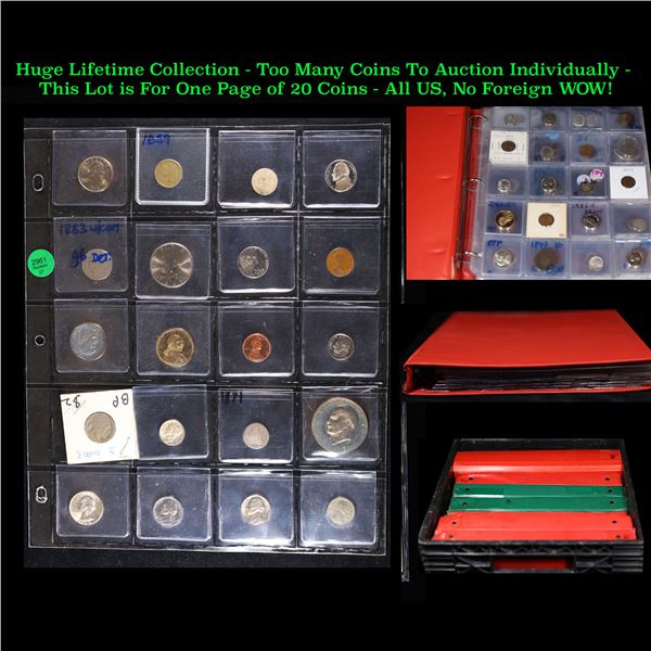 Huge Liifetime Collection - Too Many Coins To Auction Individually - This Lot is For One Page of 20 