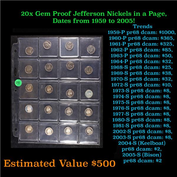 Huge Liifetime Collection - Too Many Coins To Auction Individually - This Lot is For One Page of 20 