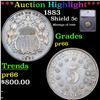 Image 1 : Proof ***Auction Highlight*** 1883 Shield Nickel 5c Graded pr66 BY SEGS (fc)