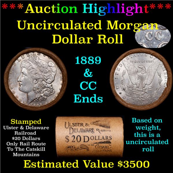 ***Auction Highlight*** 1889 & CC Uncirculated Morgan Dollar Shotgun Roll (fc)