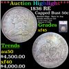 ***Auction Highlight*** 1836 RE Capped Bust Half Dollar 50c Graded xf45 By SEGS (fc)