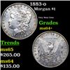 Image 1 : 1883-o Morgan Dollar $1 Grades Choice+ Unc