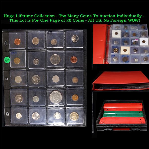 Huge Liifetime Collection - Too Many Coins To Auction Individually - This Lot is For One Page of 20 