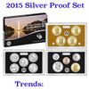 Image 1 : 2015 United States Mint Silver Proof Set 14 coins