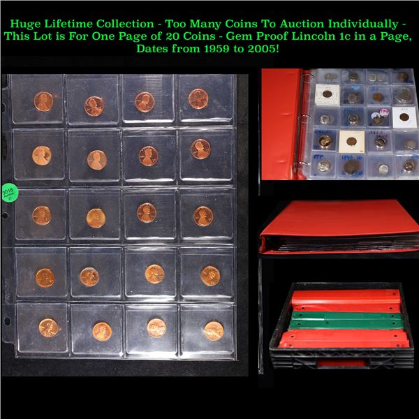 Huge Liifetime Collection - Too Many Coins To Auction Individually - This Lot is For One Page of 20 