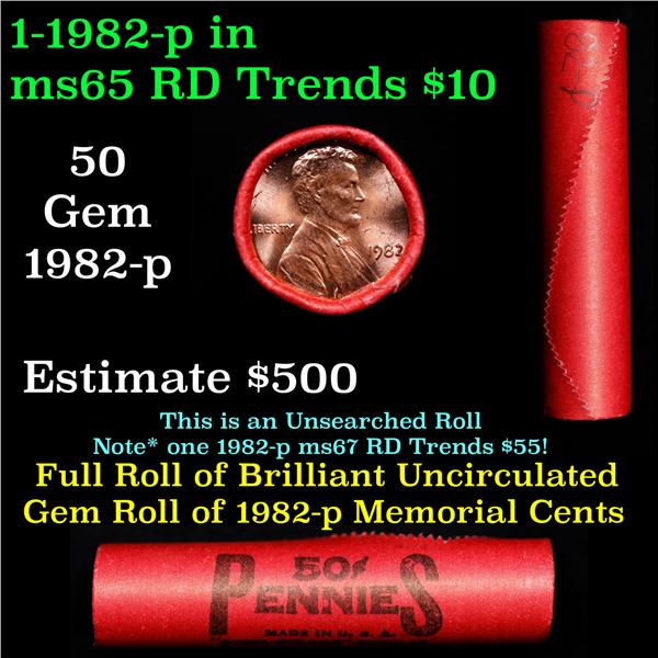 Shotgun Lincoln 1c roll, 1982-p 50 pcs Steel-Strong Wrapper.