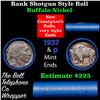 Image 1 : Buffalo Nickel Shotgun Roll in Old Bank Style 'Abbott Coin Counter' Wrapper 1937 & p Mint Ends