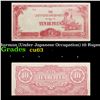 Image 1 : 1942-1944 Burman (Under Japanese Occupation) 10 Rupee Note P# 16A Grades Select CU