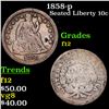 Image 1 : 1858-p Seated Liberty Dime 10c Grades f, fine