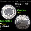 Image 1 : 1977 Singapore $10 Silver Proof Mintage of only 10,000 for this proof! Grades GEM++ Proof Deep Cameo