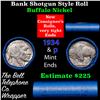 Image 1 : Buffalo Nickel Shotgun Roll in Old Bank Style 'Abbott Coin Counter' Wrapper 1934 & p Mint Ends