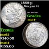 Image 1 : 1889-p Morgan Dollar $1 Grades Choice+ Unc