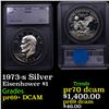 Image 1 : Proof 1973-s Silver Eisenhower Dollar $1 Graded pr69+ DCAM BY SEGS