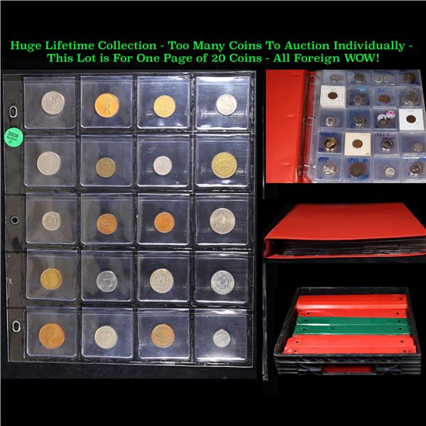 Huge Liifetime Collection - Too Many Coins To Auction Individually - This Lot is For One Page of 20 