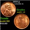 Image 1 : 1955-p Lincoln Cent 1c Grades Gem+ Unc RD